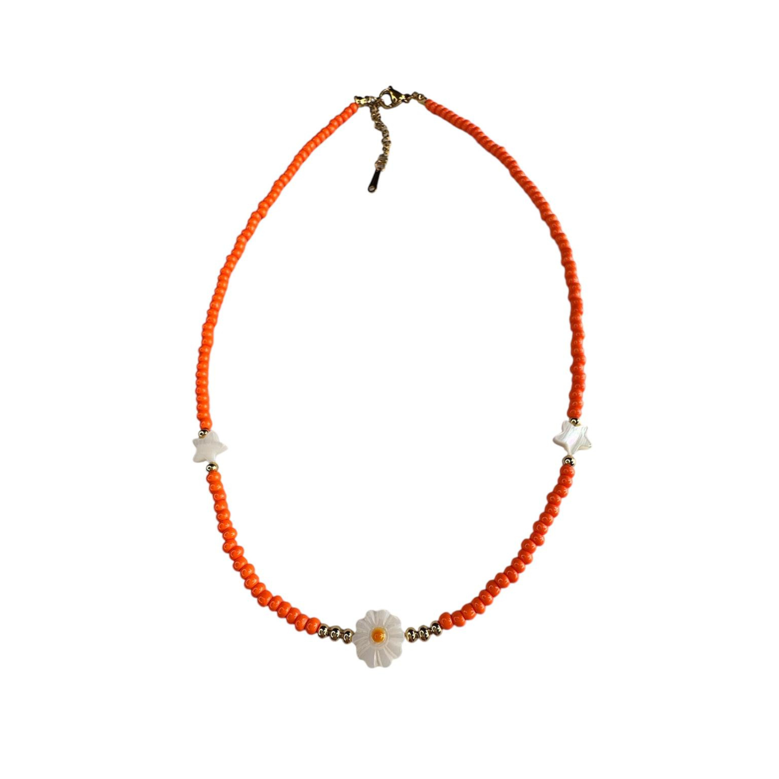 Biaca | Handmade Beaded Necklace with Flower Charm